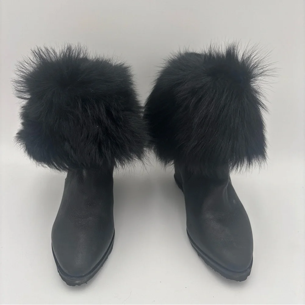 Taryn‎ Rose Black Winter Wedge Boots